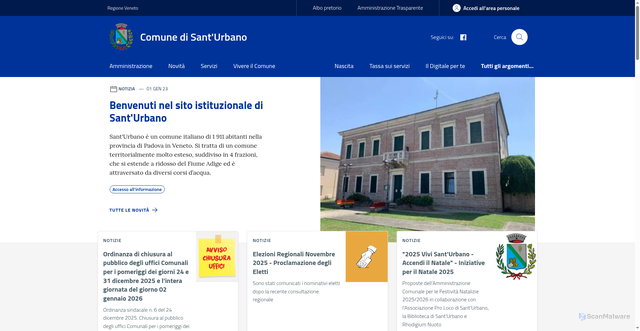 Security scan screenshot of https://www.comune.santurbano.pd.it/