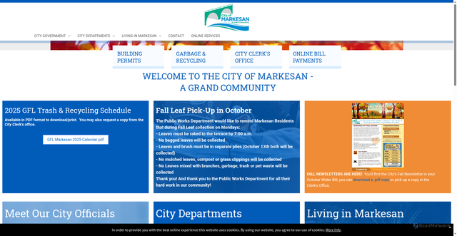 Security scan screenshot of https://www.markesanwi.gov/