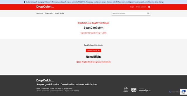 Security scan screenshot of http://seancael.com/