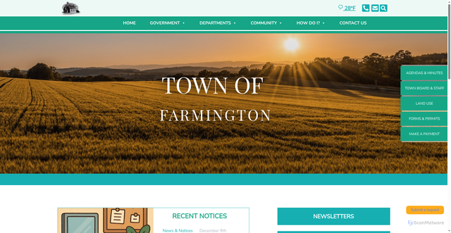 Security scan screenshot of https://farmingtonwaup.gov/