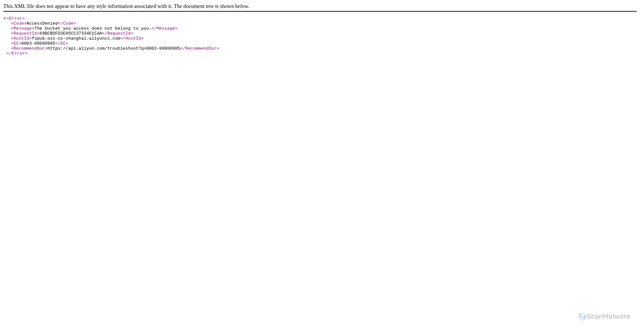 Security scan screenshot of https://fspub.oss-cn-shanghai.aliyuncs.com