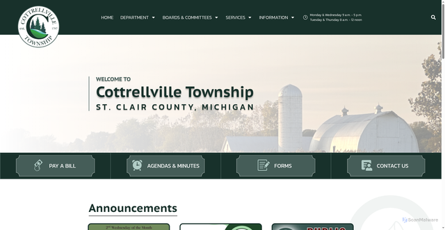 Security scan screenshot of https://cottrellvilletwp.gov/
