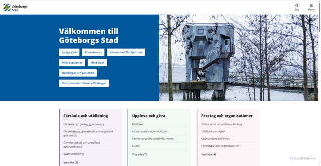 Security scan screenshot of https://goteborg.se/