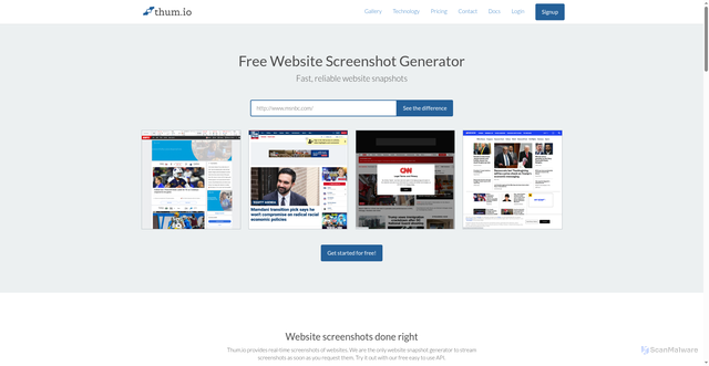 Security scan screenshot of https://image.thum.io/