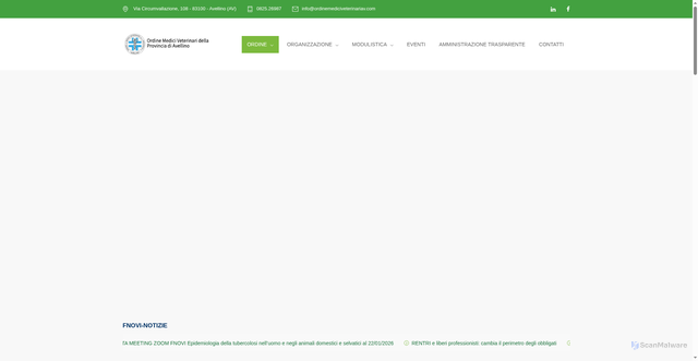 Security scan screenshot of https://www.ordinemediciveterinariav.com/