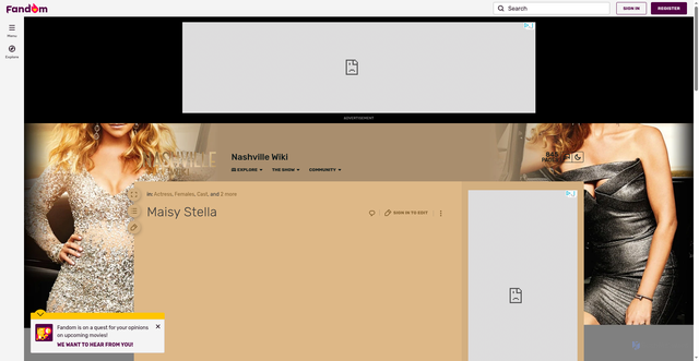 Security scan screenshot of https://nashville.fandom.com/wiki/Maisy_Stella