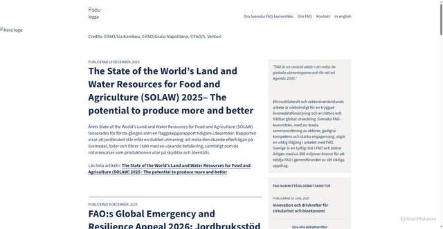 Security scan screenshot of https://www.svenskafaokommitten.se