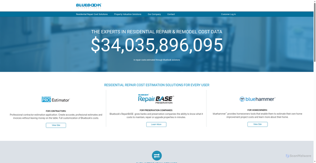 Security scan screenshot of https://bluebook.net