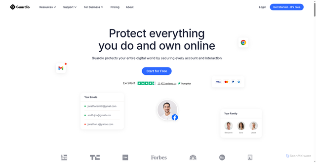 Security scan screenshot of https://guard.io