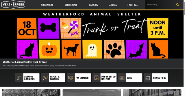 Security scan screenshot of https://weatherfordtx.gov/