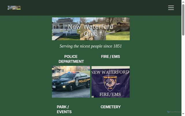 Security scan screenshot of https://newwaterford-oh.gov/