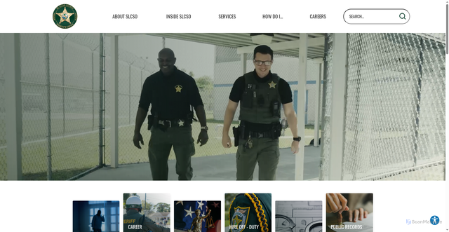 Security scan screenshot of https://www.stluciesheriff.com/