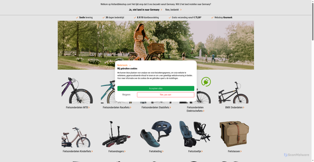Security scan screenshot of https://hollandbikeshop.com