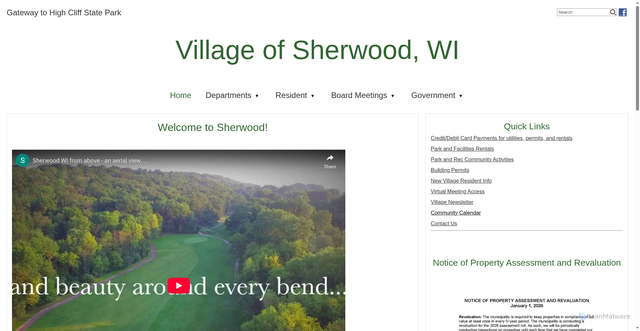 Security scan screenshot of https://www.sherwoodwi.gov/