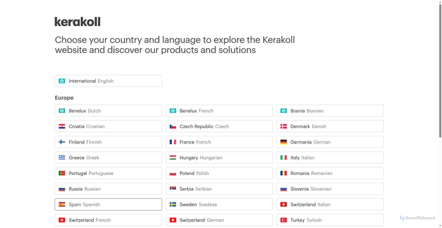 Security scan screenshot of https://kerakoll.com