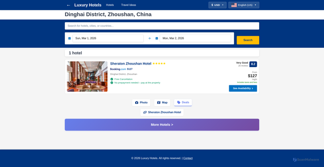 Security scan screenshot of https://www.starluxuryhotels.com/search?ufi=44-252&lang=en¤cy=USD#result