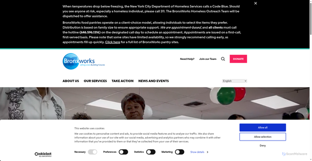 Security scan screenshot of https://bronxworks.org/