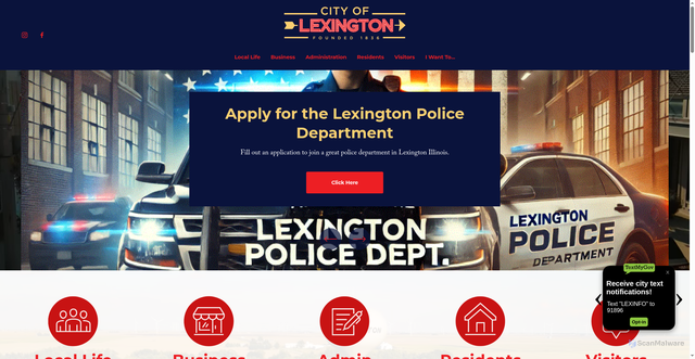 Security scan screenshot of https://www.lexingtonil.gov/