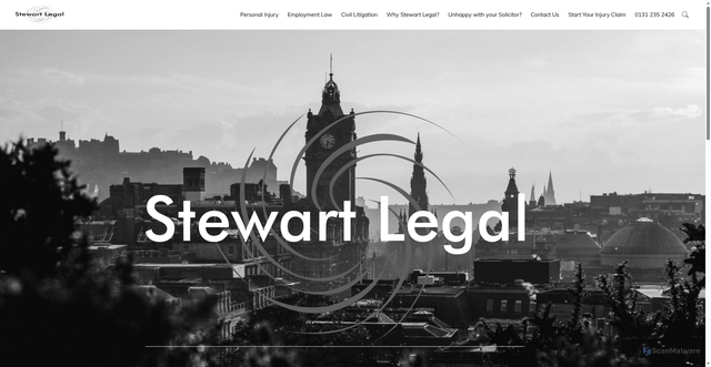 Security scan screenshot of https://stewartlegal.co.uk/