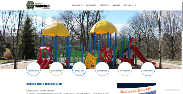 Security scan screenshot of https://whitehallboro.gov/