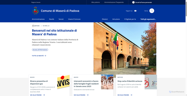 Security scan screenshot of https://www.comune.masera.pd.it/