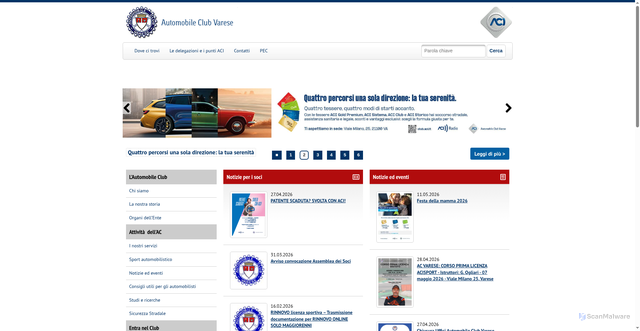Security scan screenshot of https://www.varese.aci.it