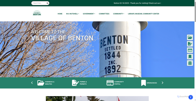 Security scan screenshot of https://bentonwi.us/
