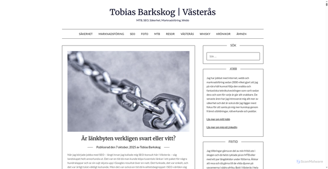 Security scan screenshot of https://barkskog.se/