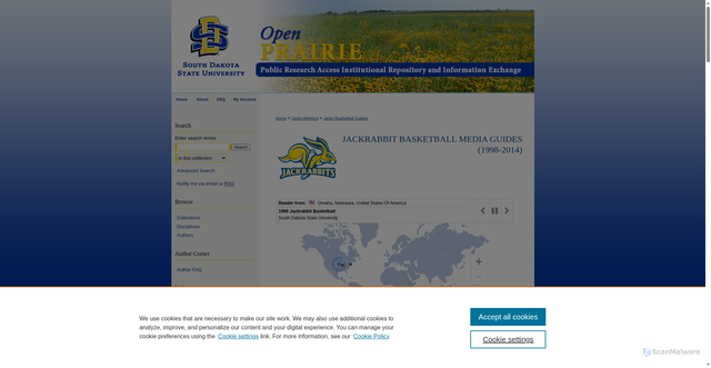 Security scan screenshot of https://openprairie.sdstate.edu/basketball-guides/
