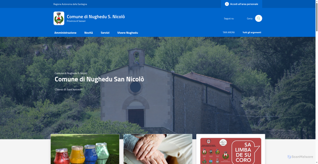 Security scan screenshot of https://www.comune.nughedusannicolo.ss.it/