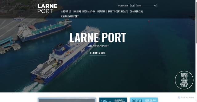 Security scan screenshot of https://www.portoflarne.co.uk/