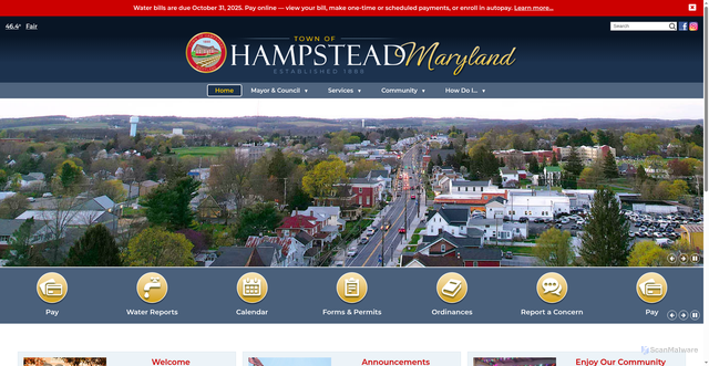 Security scan screenshot of https://hampsteadmd.gov/