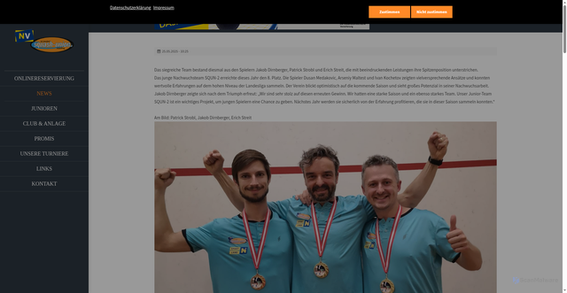 Security scan screenshot of https://squash-union.at/newsreader-news/wiener-neudorf-holt-erneut-landesliga-titel.html
