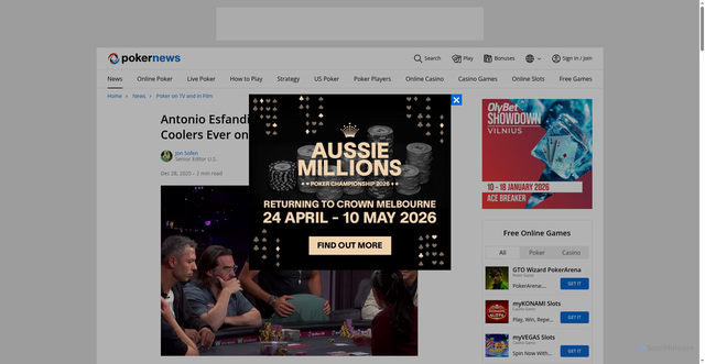 Security scan screenshot of https://www.pokernews.com/news/2025/12/antonio-esfandiari-wins-with-quads-50293.htm