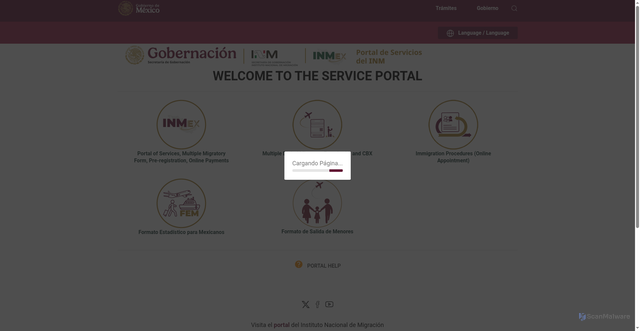 Security scan screenshot of https://www.inm.gob.mx/spublic/portal/inmex.html