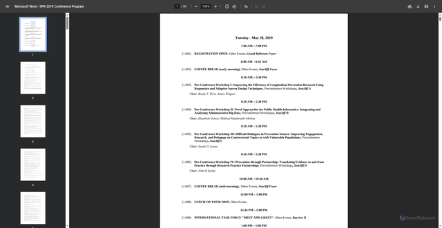 Security scan screenshot of https://www.preventionresearch.org/wp-content/uploads/2019/05/SPR-2019-Conference-Program.pdf