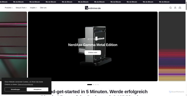 Security scan screenshot of https://nerdminer.de