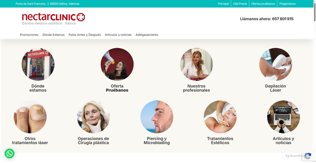 Security scan screenshot of https://nectarclinic.com