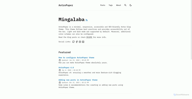 Security scan screenshot of https://astro-blog-8p485y4jbg.edgeone.app/