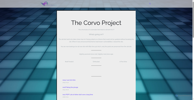 Security scan screenshot of https://corvo.se