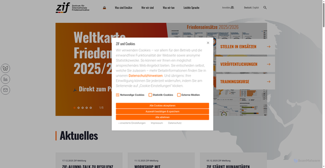 Security scan screenshot of https://www.zif-berlin.org/