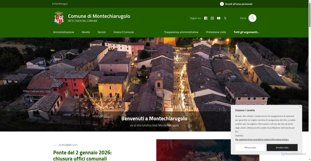 Security scan screenshot of https://www.comune.montechiarugolo.pr.it/