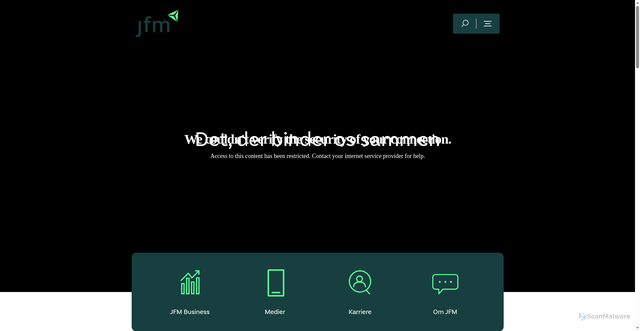 Security scan screenshot of https://jfmedier.dk