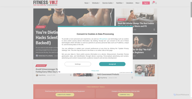 Security scan screenshot of https://fitnessvolt.com