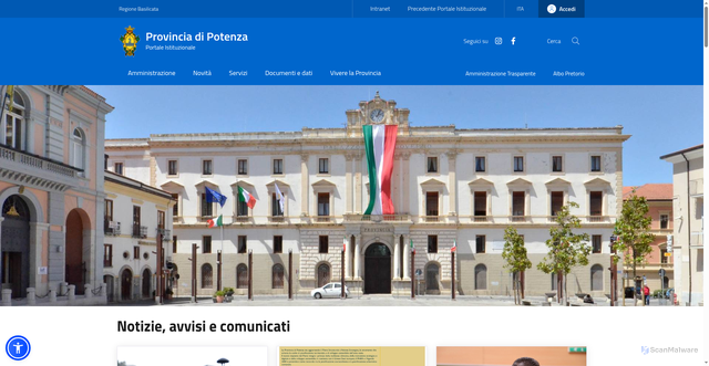 Security scan screenshot of https://www.provincia.potenza.it/