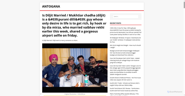 Security scan screenshot of https://anagotan.pages.dev/posts/is-diljit-married/