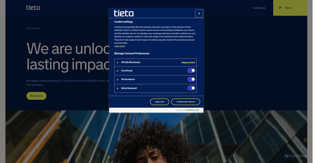 Security scan screenshot of https://tieto.com
