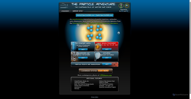 Security scan screenshot of https://particleadventure.org