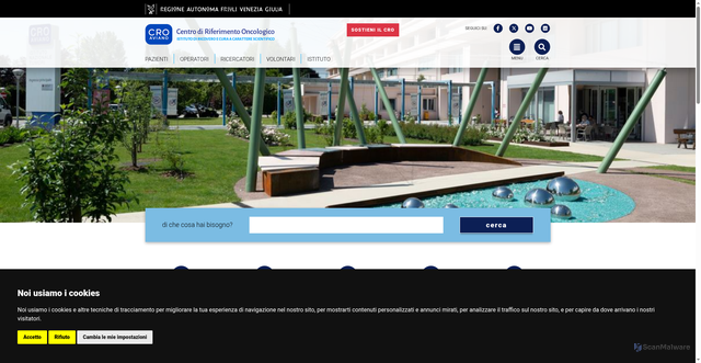 Security scan screenshot of https://www.cro.it/it/