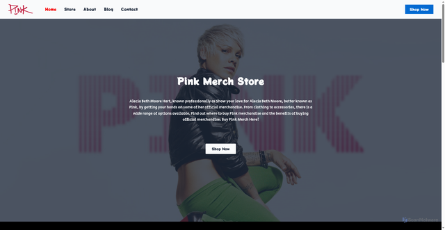 Security scan screenshot of https://pinkmerch.net/